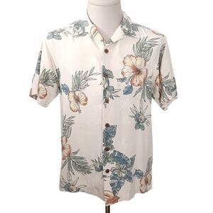 Vintage 90s Boca Classic Hawaiian Shirt 100% Silk Button Up Shirt Men S Tropical